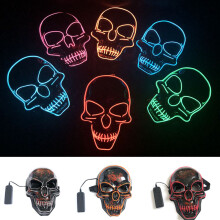 Halloween LED Maske Totenkopf Leuchtende Maske Kaltlichtmaske Party EL Maske Leuchtende Masken Leuchten Im Dunkeln