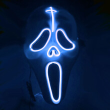 LED Leuchtmaske Halloween Gespenst Gesicht Fluoreszierende Tanzparty EL Maske Horror Thriller Glow Maske