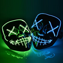 Halloween LED-Maske Purge-Masken Wahl-Mascara Kostüm DJ-Party Leuchtmasken Leuchten im Dunkeln 10 Farben zur Auswahl