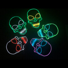 Halloween-Skelett-LED-Maske Gruselige Leucht-EL-Draht-Maske Leuchtende Cosplay-Party-Masken Scherz Scherz-Maske