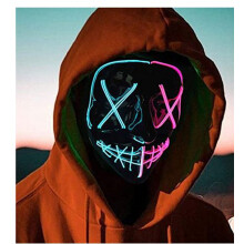 Halloween-Karneval-Party-Kostüm-Dekoration Leuchtende Doppel-Farben-LED-Maske Halloween-Maske LED-Maske Leuchtende Party EL-Masken für Glow-Party