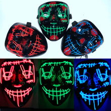 Cosmask Halloween LED Maske Party Maske Maskerade Masken Neon Maske Leuchten im Dunkeln Horror Maske Leuchtende Maske