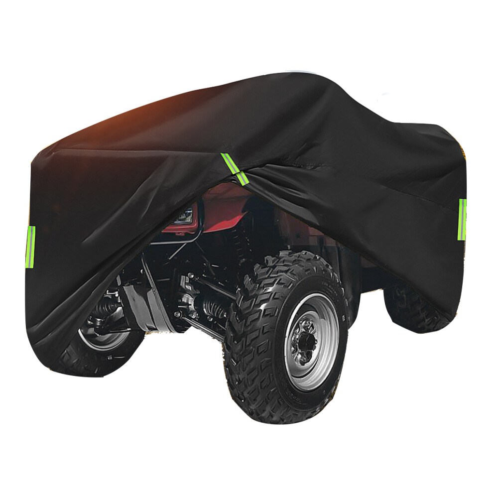 New 190T Waterproof Quad Bike Atv Cover With Reflective Stripe Universal Covers 210X120x115cm Black 762179075745