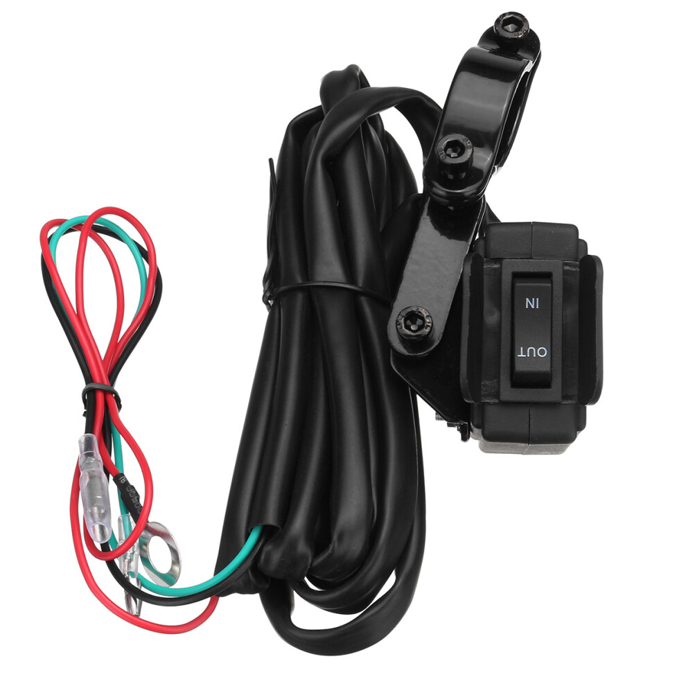 Winch Rocker Thumb Switch With Mounting Bracket Handlebar Control For Atv Utv 762179051732