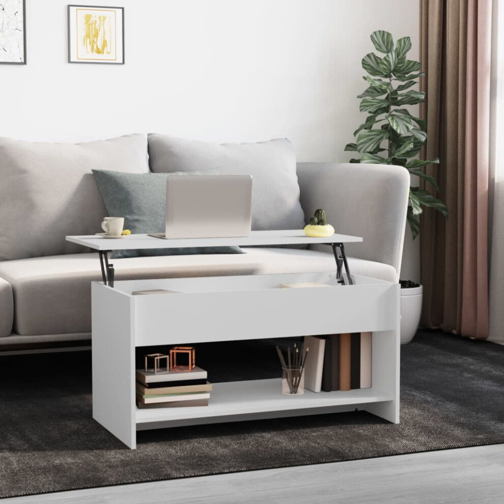 Vidaxl 809647 Coffee Table White 102X50x52,5 Cm Engineered Wood