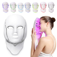 7 Colors LED Face Mask Neck Rejuvenation Photon Therapy Wrinkles Anti aging Light Therapy Face Care