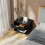 Homcom HOMCOM Small Table With Drawer, Open Compartment and Handle, Black 7