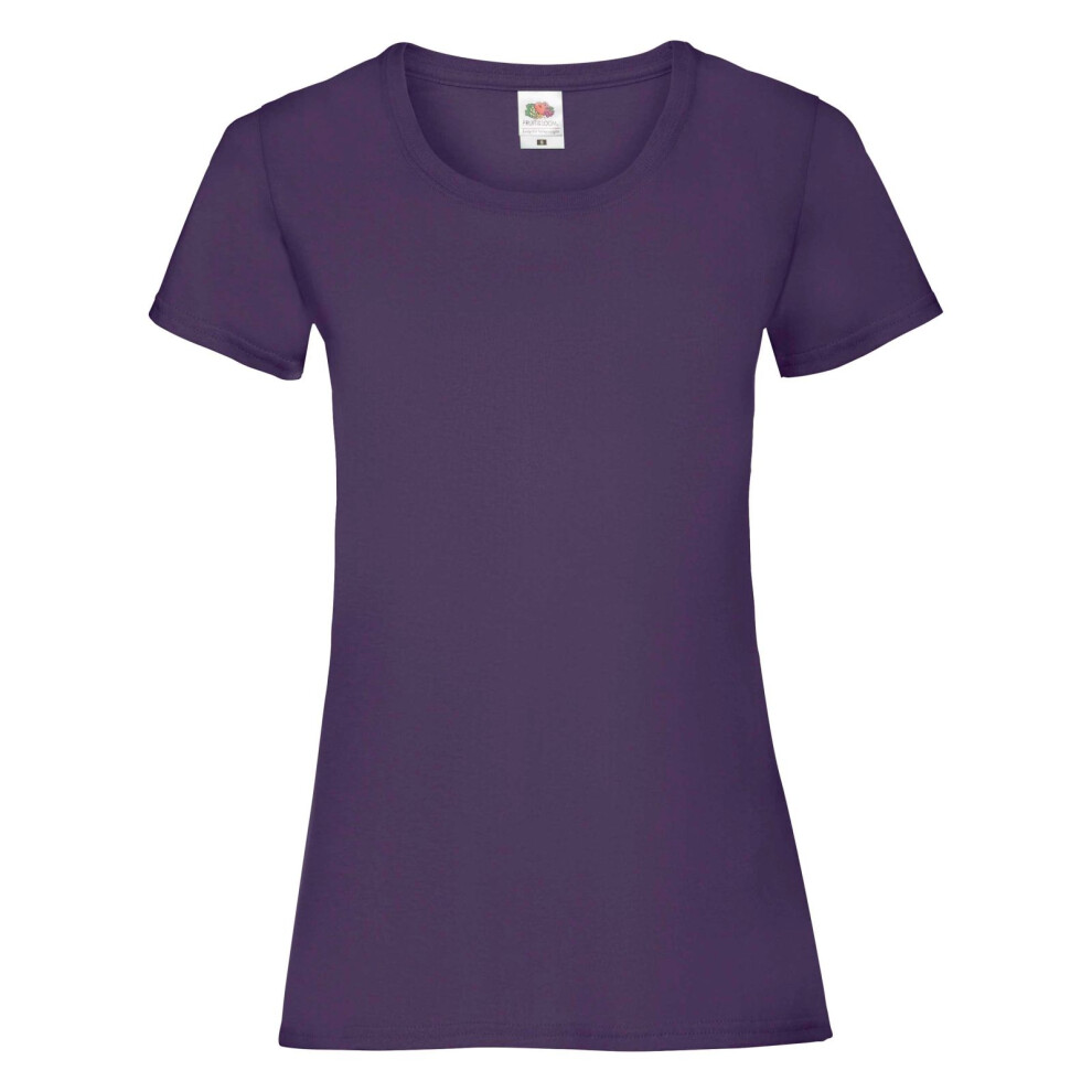 (M, Purple) Fruit Of The Loom Ladies/Womens Lady-Fit Valueweight Short Sleeve T-Shirt (Pack Of 5)