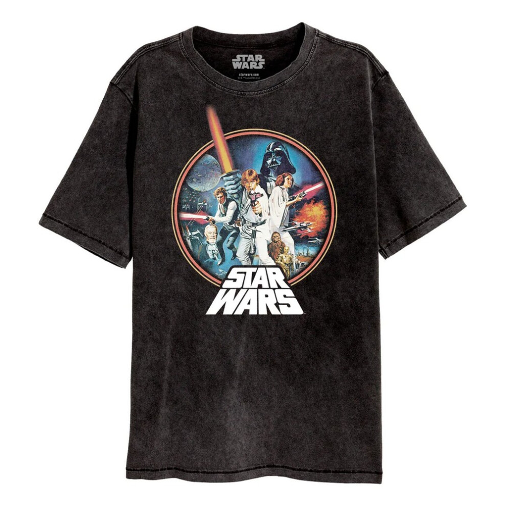 Star Wars Unisex Adult Retro Acid Wash T-Shirt