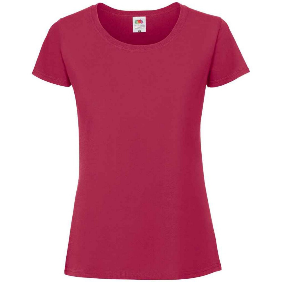 (XS, Cranberry) Fruit of the Loom Womens/Ladies Iconic 195 Premium T-Shirt