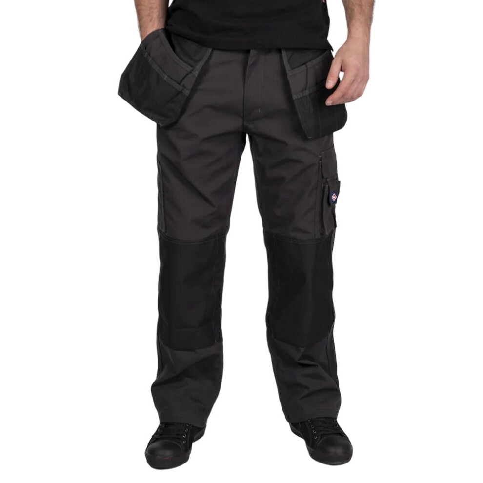 (36L, Grey/Black) Lee Cooper Mens Holster Pocket Cargo Trousers