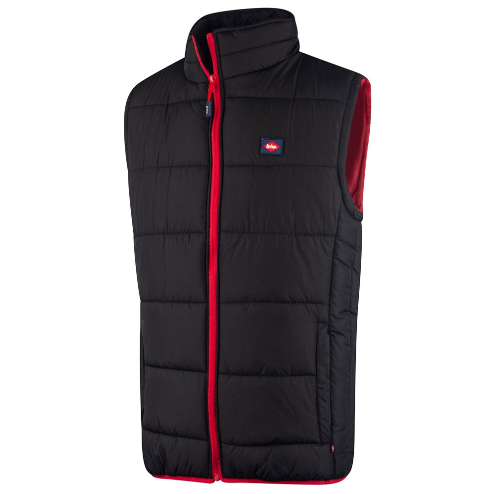 (XL, Black) Lee Cooper Mens Padded Windproof Gilet