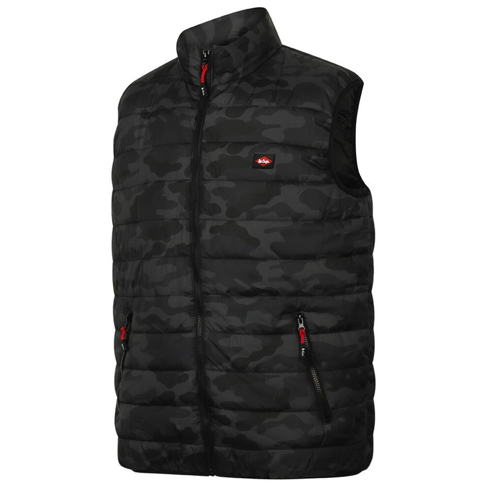 (XL, Black) Lee Cooper Mens Camo Padded Gilet