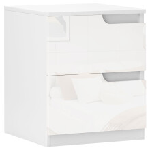 HOMCOM Modern Bedside Table with 2 Drawers for Bedroom, Living Room, White