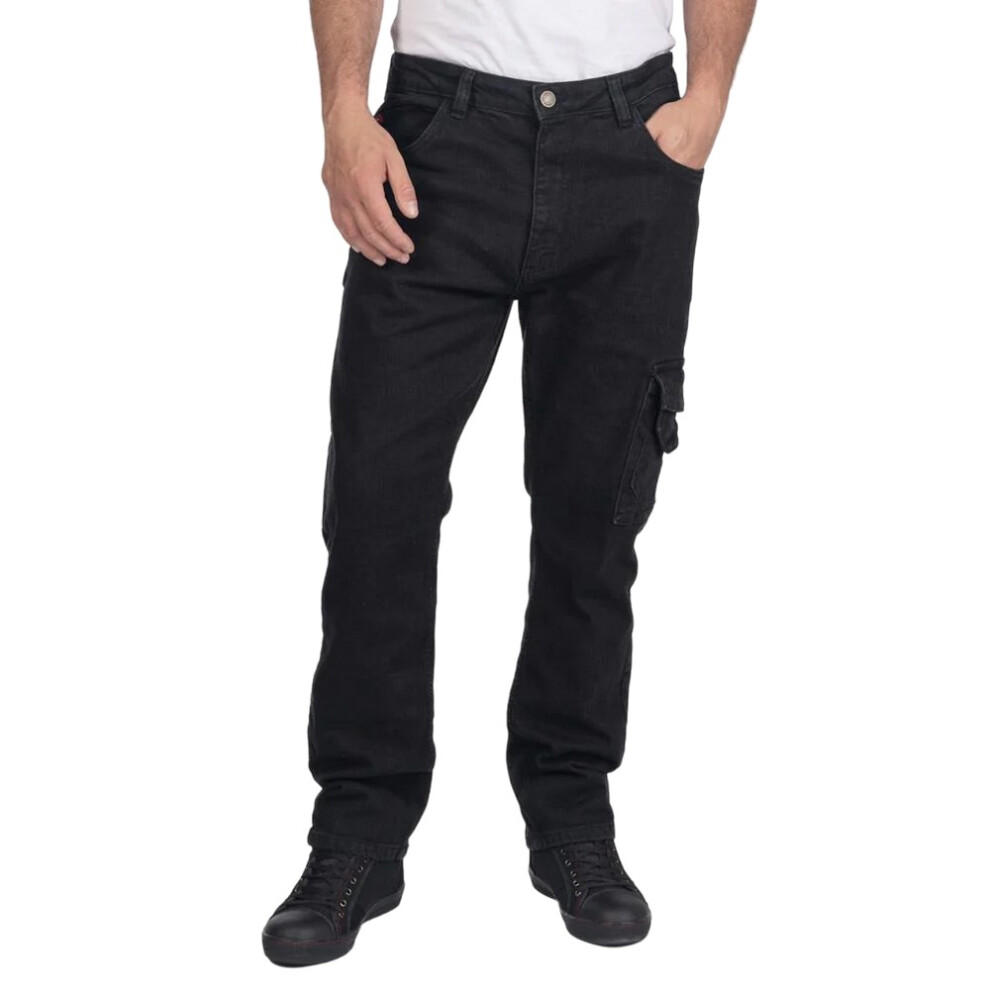 (40R, Black) Lee Cooper Mens Denim Stretch Jeans