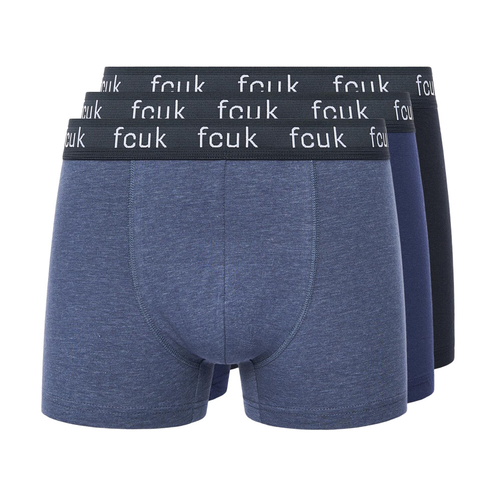 (XL, Black) French Connection Mens FCUK22 Boxer Shorts (Pack of 3)