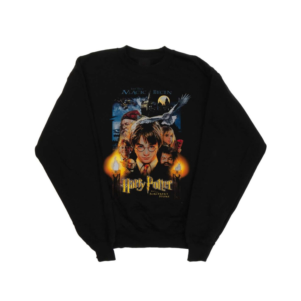 (S, Black) Harry Potter Womens/Ladies The Sorcerer's Stone Poster Sweatshirt