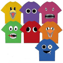 (orange, 160cm) Girls Boys Rainbow Friends T-shirts Summer Short Sleeve