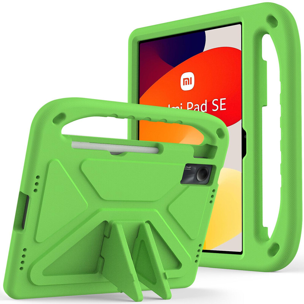 (Green) Case For Xiaomi Redmi Pad Se, Hand Grip Anti-Drop Eva Tablet Kickstand Cover Green 8795863489278