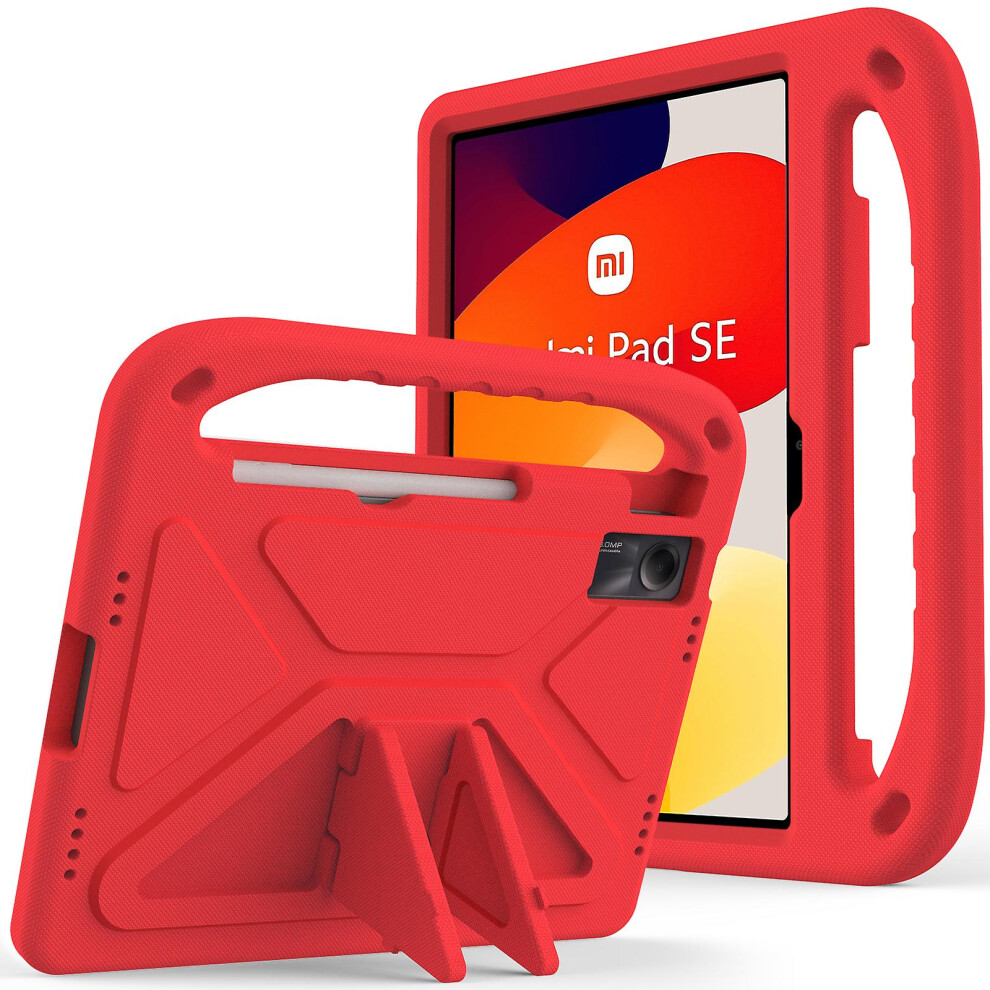 (Red) Case For Xiaomi Mi Pad Se, Hand Grip Anti-Drop Eva Tablet Kickstand Cover Red 8795863489285