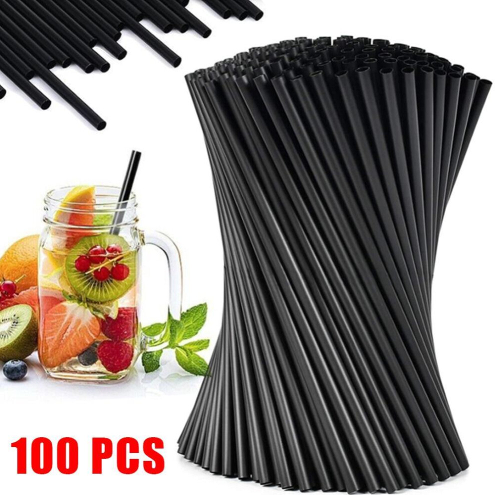 Brand New Straws Party Supplies 100pcs 260mm Black
