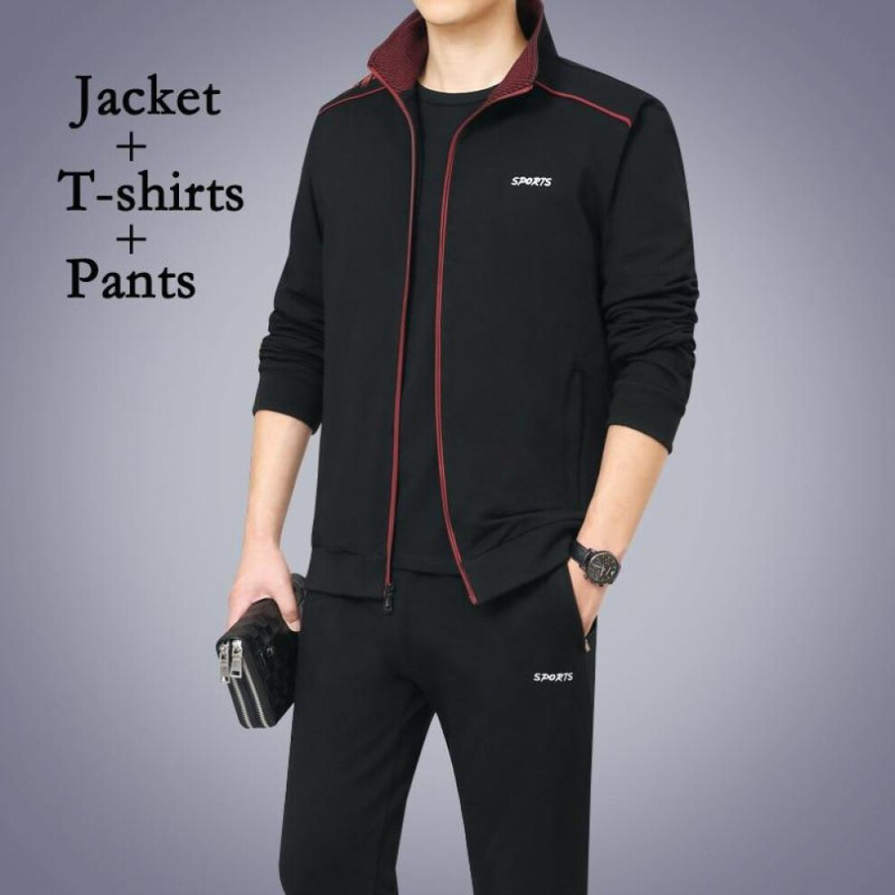 (black, XXXXXL) Fashion Running Sets Sport Suit Sportswear Sweatshirt +sweatpants Mens Clothing 2 Pieces Sets Tracksuit Jogging Suits