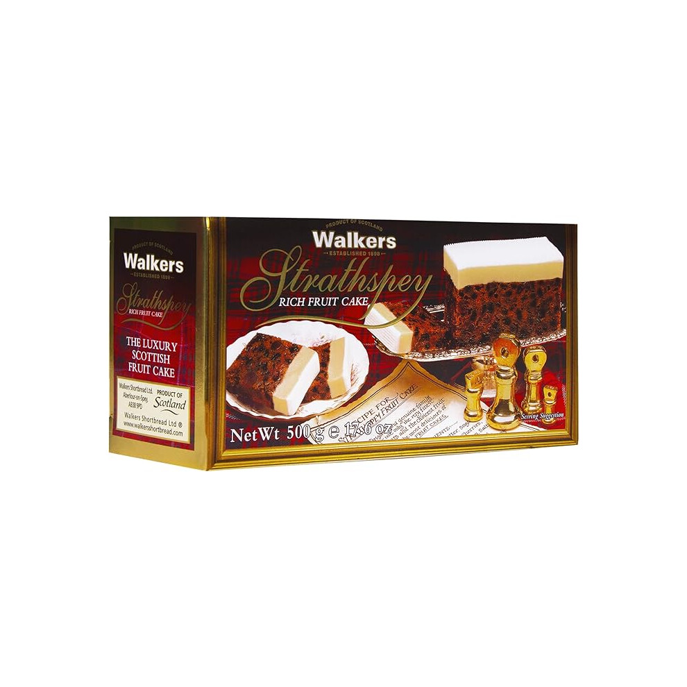 Walker's Shortbread Strathpey Rich Fruit Cake - Traditional Scottish Recipe, Premium Quality, Moist and Delicious, 500g