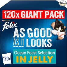 FELIX As Good As it Looks Ocean Feasts Wet Cat Food 120x100g