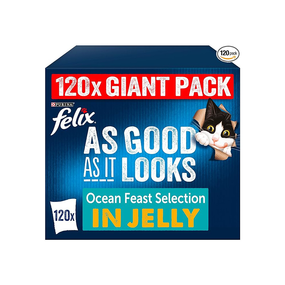 FELIX As Good As it Looks Ocean Feasts Wet Cat Food 120x100g