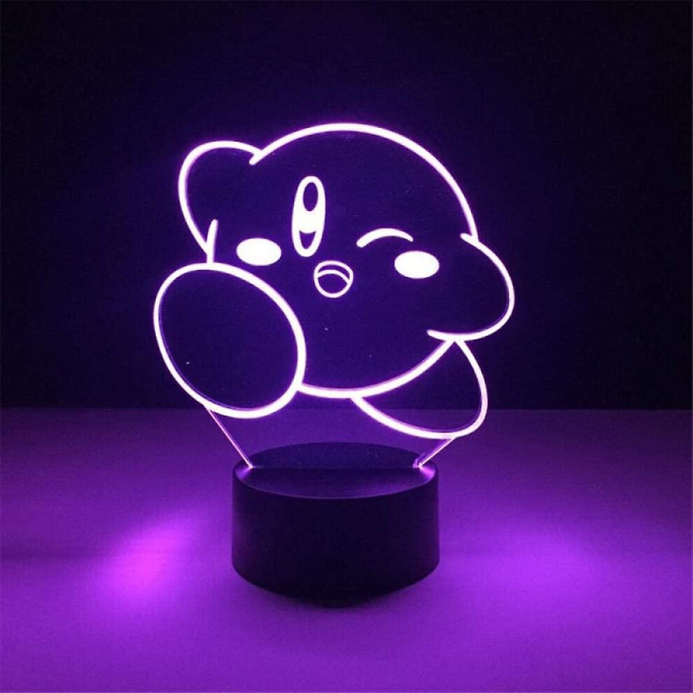 Veeki 3D Illusion Lamp Anime Kirby 3D Night Cute Cartoon Game Anime Action Figure Home Decoration Lamp Kids Birthday Gift Lamp Led Night F Light