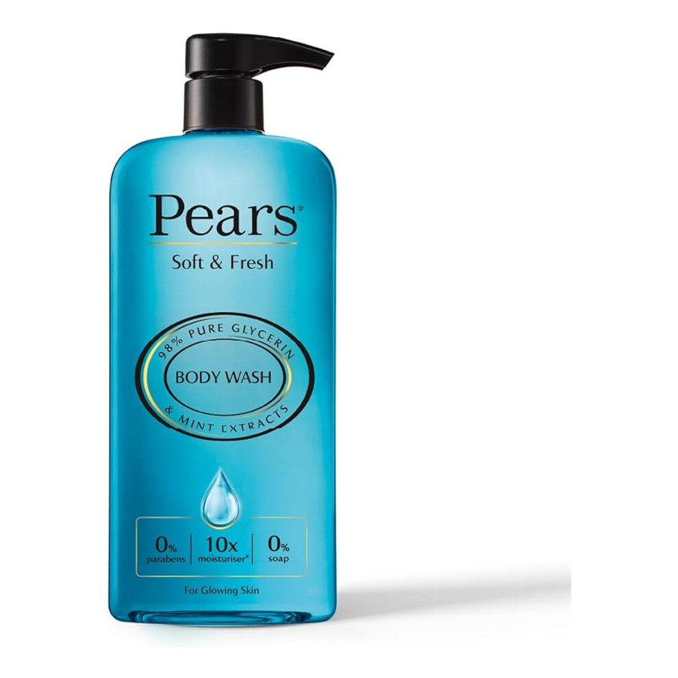 Pears Soft & Fresh Body Wash with Pure Glycerin & Mint Extracts 500ml | Refreshing & Moisturizing Shower Gel for Soft, Smooth Skin