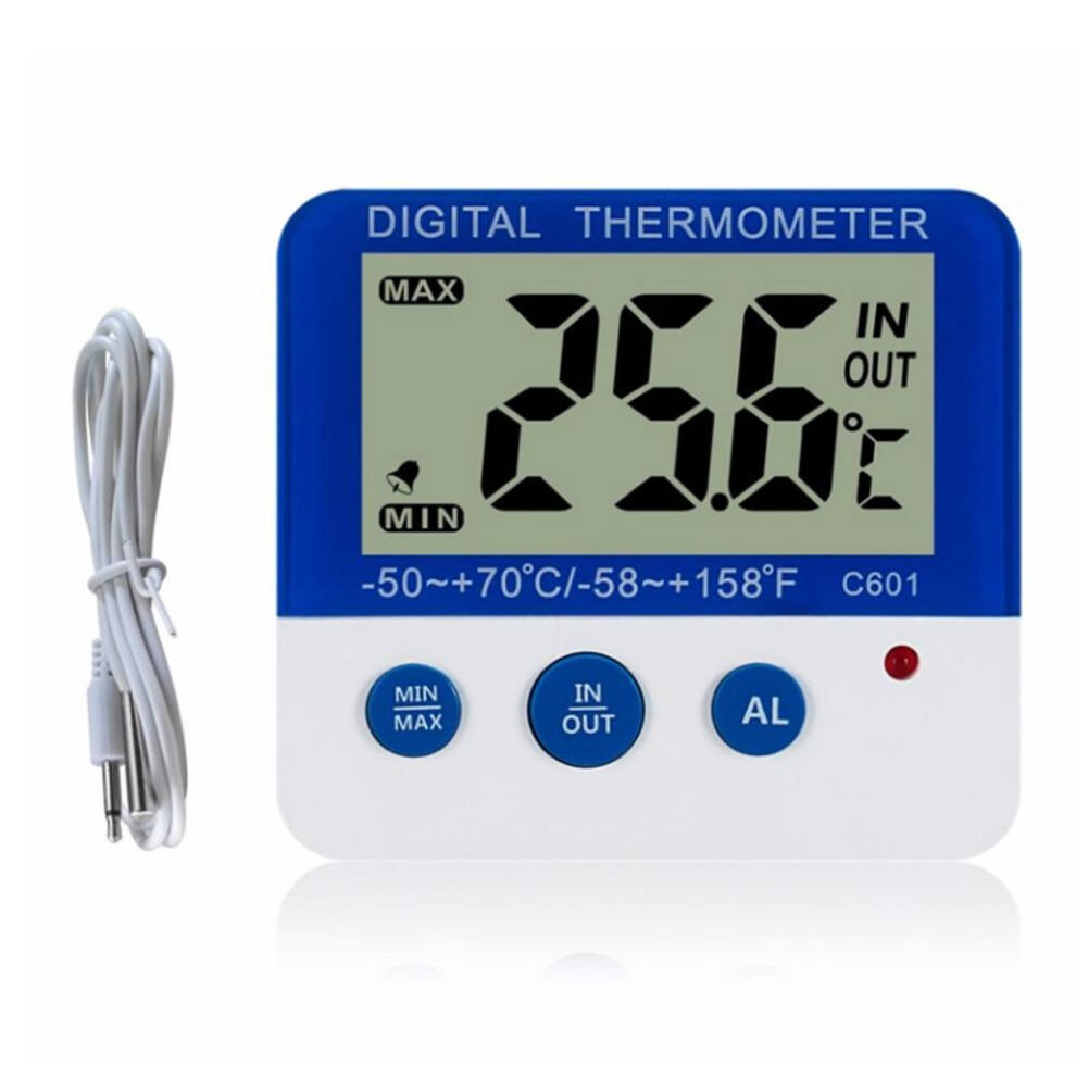 Digital Fridge Thermometer with Alarm and Max Min Temperature Easy to Read LCD Display Digital