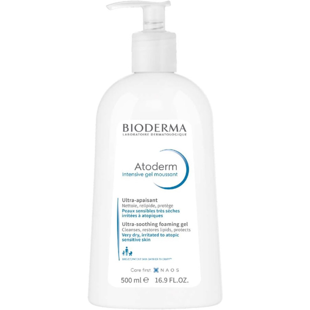 Bioderma Atoderm Intensive Ultra-Soothing Shower Gel 500ml | Gentle Cleanser for Dry & Atopic Skin, Soothes & Protects | Body Wash