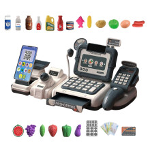 Cash Register Playset With Lights And Sounds Store For Girls Birthday Gifts Dark Gray Blue