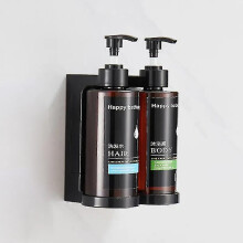 (double) 300ml Hotel Manual Soap Dispenser With Lock Single Double Triple Wall Mount Hand Soap Bottle Shampoo Shower Gel Dispenser