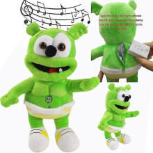 30cm Singing Gummy Plush Toys with Music Voice Gummy Bear Stuffed Dolls Peluche Sounding Bear Plushie Toys Baby Toys for Kids