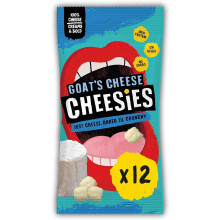 CHEESIES | Crunchy Cheese Keto Snack | Goats Cheese | 100% Cheese Sugar Free, Gluten Free, No Carb High Protein and Vegetarian Crunchy 12 x 20g Bags