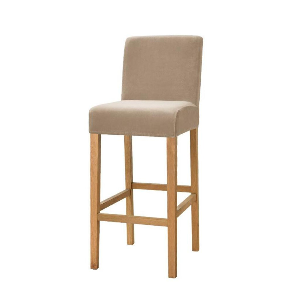 (camel, 1 Piece) Velvet Fabric Bar Stool Chair Cover Spandex Stretch Short Back Chair Covers For Dining Room Cafe Home Small Size Seat Slipcover