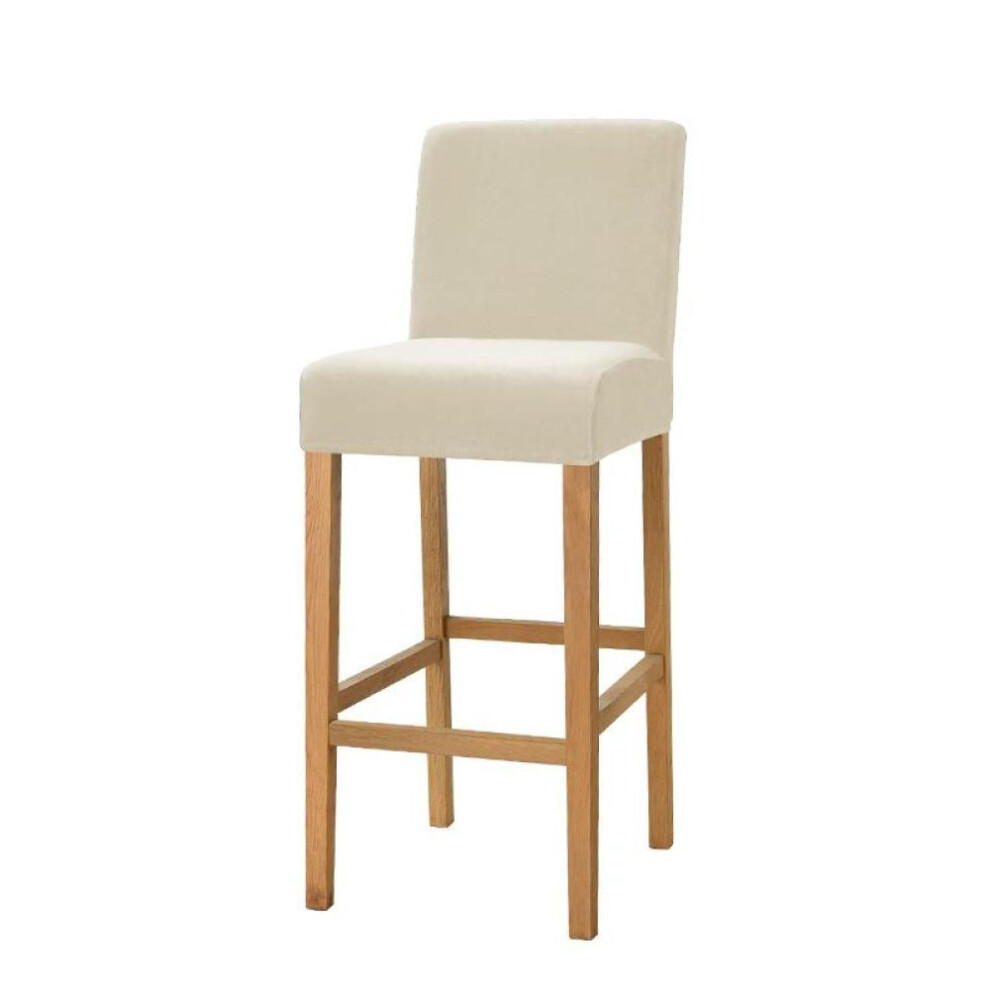 (khaki, 1 Piece) Velvet Fabric Bar Stool Chair Cover Spandex Stretch Short Back Chair Covers For Dining Room Cafe Home Small Size Seat Slipcover