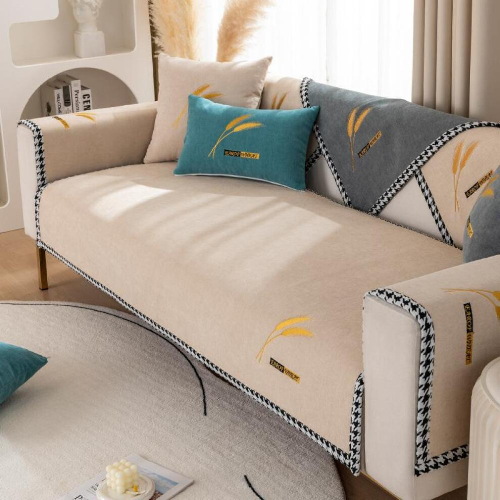 (beige, 90x240cm 1pcs) Sofa Cover Slipcovers Chenille Couch Cover Cushion Modern Sofa Pad Towel Couches Covers For Living Room