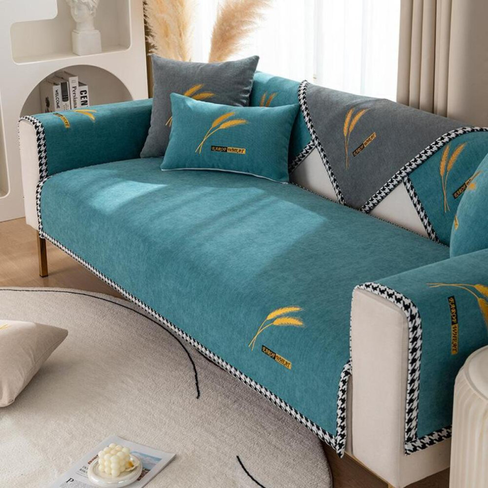(green, 110x160cm 1pcs) Sofa Cover Slipcovers Chenille Couch Cover Cushion Modern Sofa Pad Towel Couches Covers For Living Room