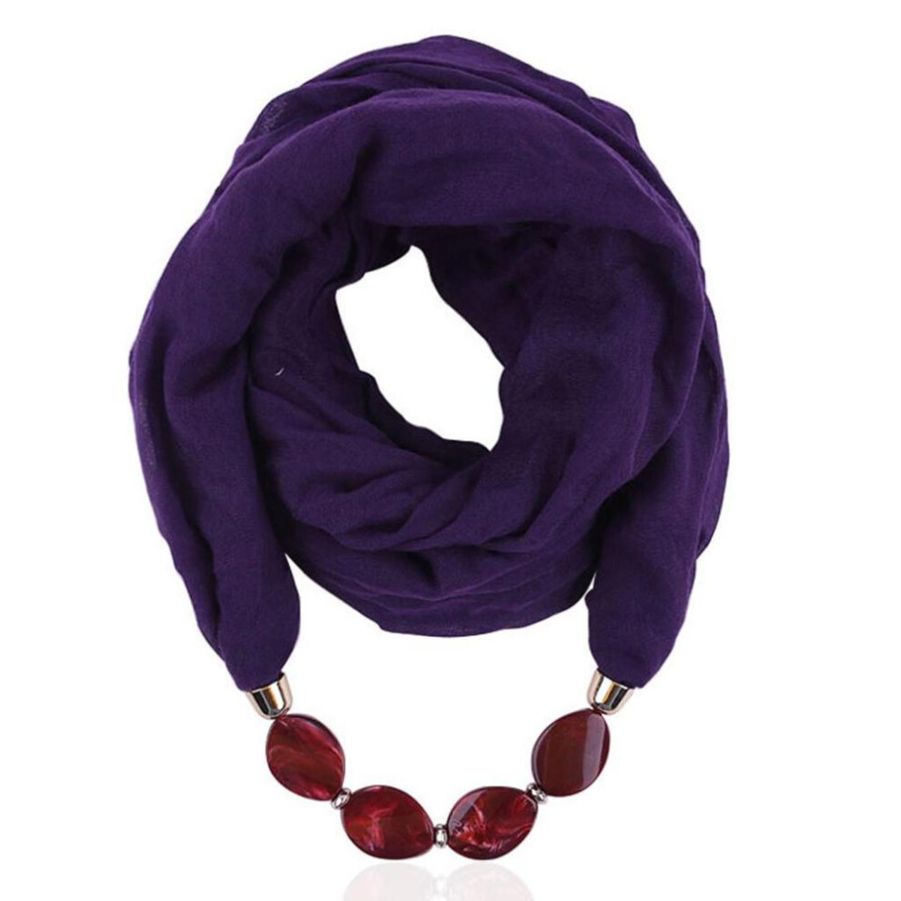 (purple, 180cmx48cm) Women Cotton Linen Pendant Ethnic Style Soft Necklace Scarf-purity999