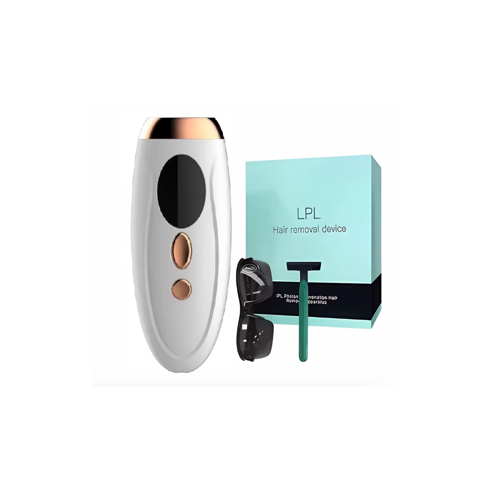 (White) Portable IPL Laser Epilator 990000 Flashes Painless Permanent Hair Removal for Women Body and Bikini Line