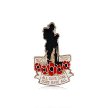 1pc Remembrance Day Brooch Pin Red Poppy Lapel Pins Sweater Shawl Clips The Royal Metal Poppy Badges Brooch Jewelry Gift