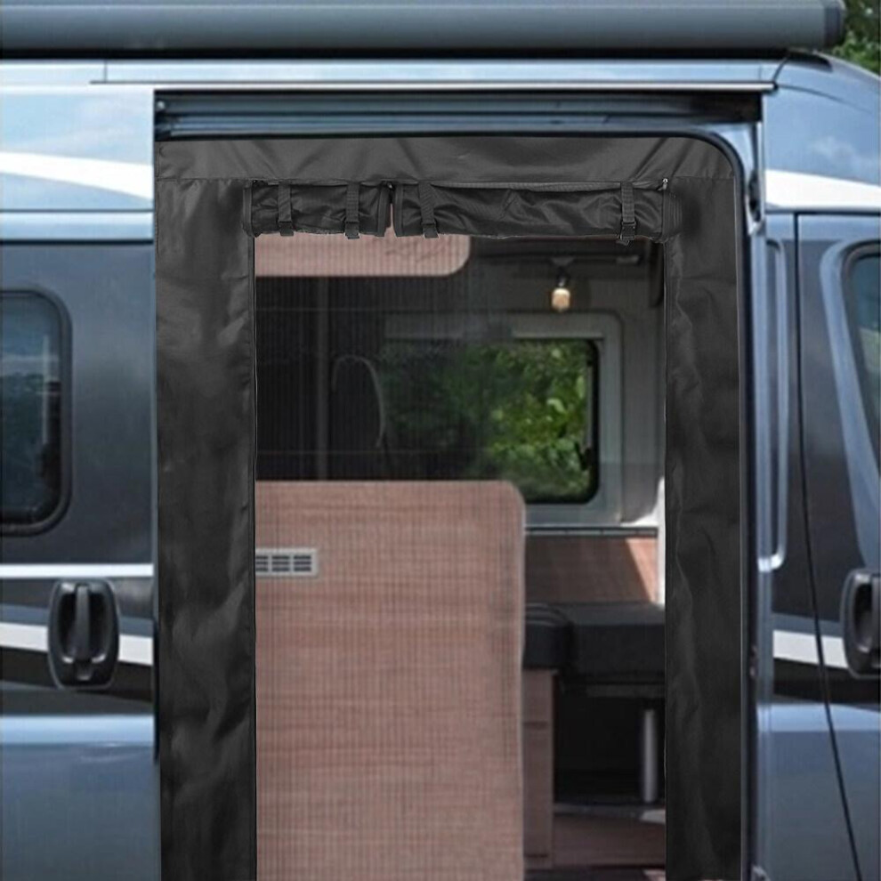 (black) Screen Net Camping Car Sliding Door Magnetic Tailgate Mosquito Anti-insect Screens Suv