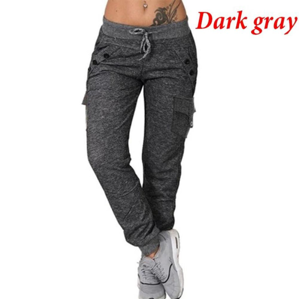 (dark gray, 4XL) New High Quality Women&apos;s Fashion Casual Pants Loose High Waist Trousers Stretch Slim Track Pants