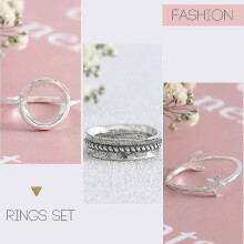 Finger Ring Set Silver Knuckle Knuckle Ring Set Ladies And Girls