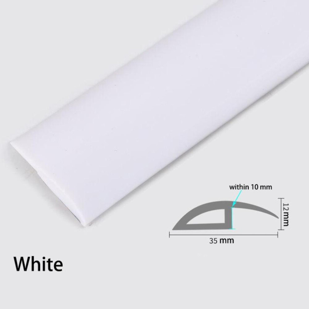 (white, within 10mm?100cm/pcs?) 100cm Rubber Floor Trimming Belt Self-adhesive Floor Trimming Strip Threshold Strip High And Low Carpet Splicing Strip