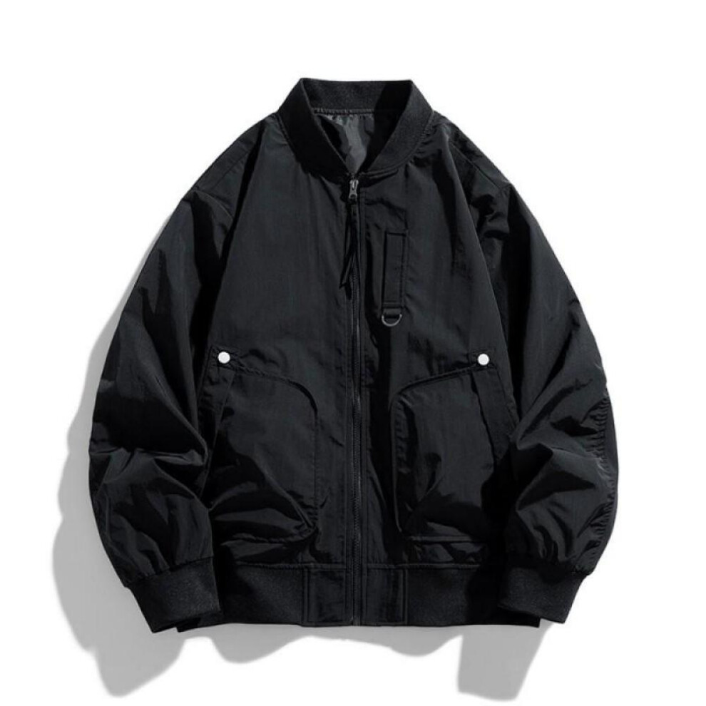 (black, L) Men's Wear Light Casual Jacket Bomber Jacket Military Style Plus Size 8xl Sportswear