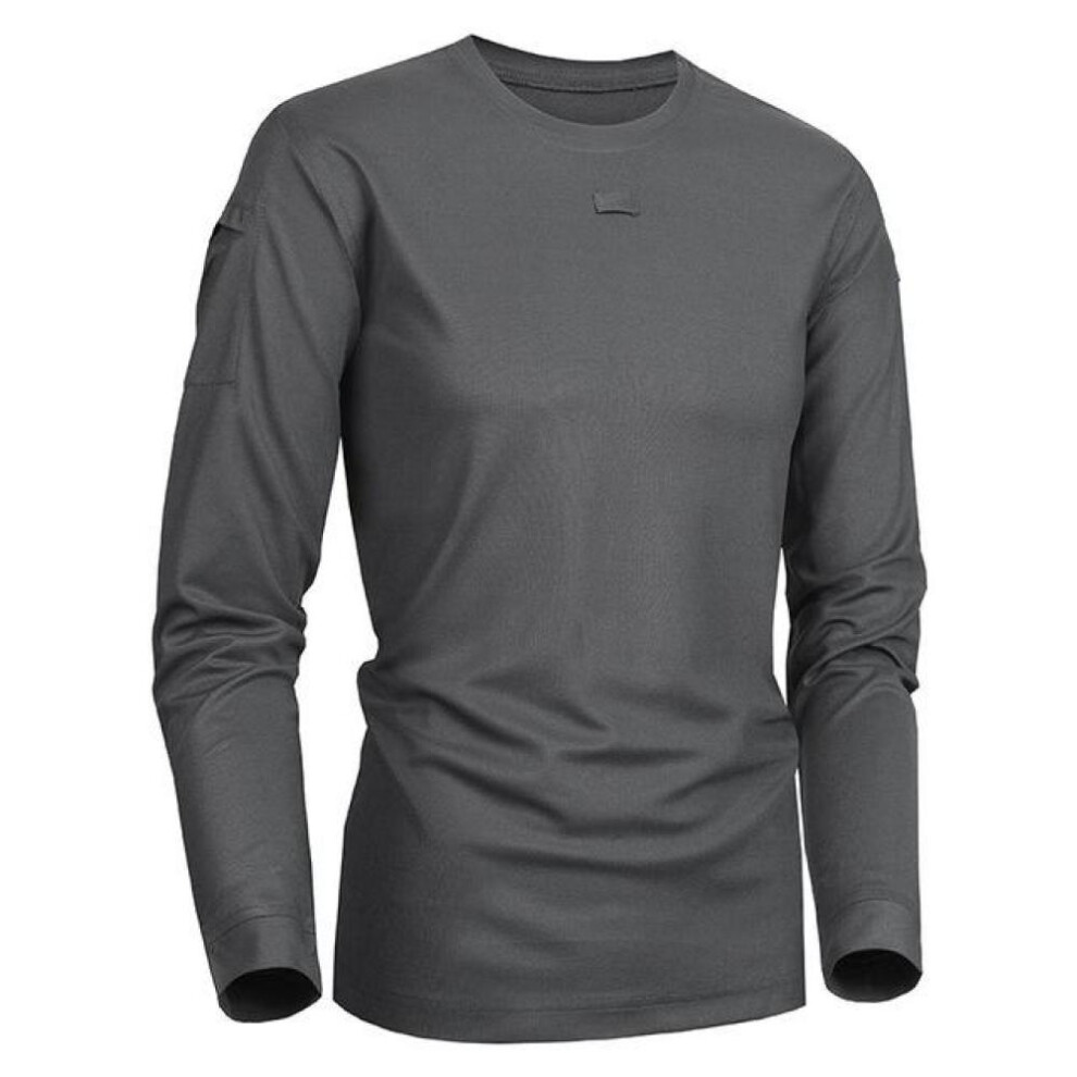 (grey, XXL) Tactical Military Clothing Men&apos;s Shirt Solid Coolmax Quick-drying Long Sleeve Army Casual Male Tee Shirt T Shirt For Men